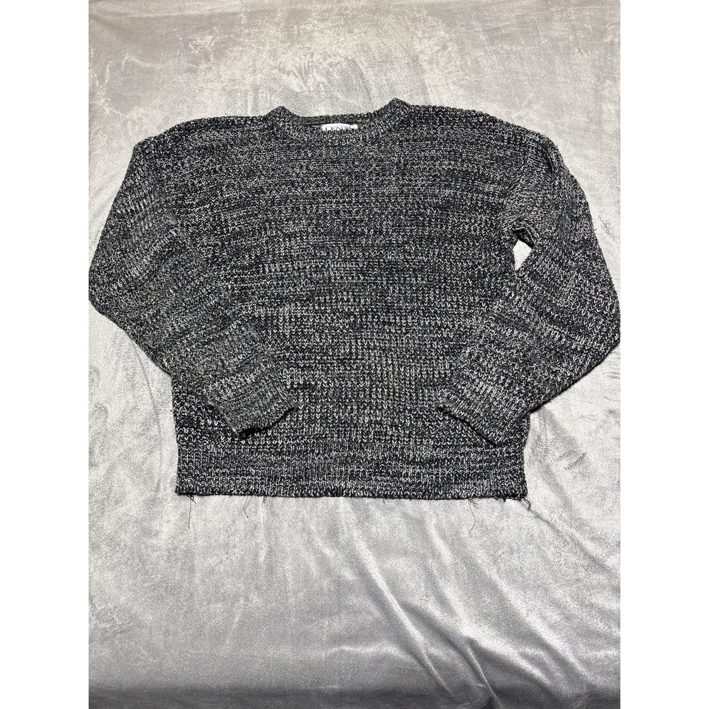 Honors Sweater Mens Gray Marled Chunky Knit Crewneck Pullover No Size Tag - Picture 2 of 10